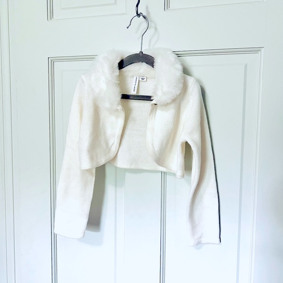 Janie and Jack Faux Fur Trim Shrug Sweater - Picture 2 of 4